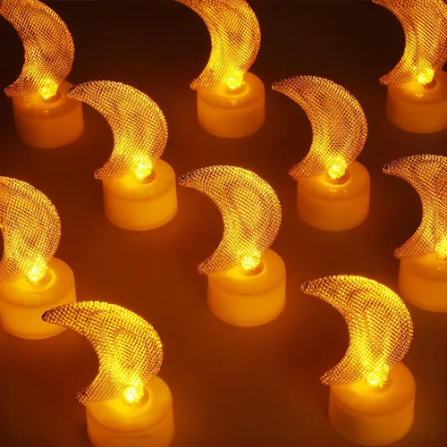 Vista 7 de HAIDOLIANG 6 velas de té de árbol de Navidad (hierro), velas LED sin llama que funcionan con pilas para regalos de vacaciones, velas votivas LED