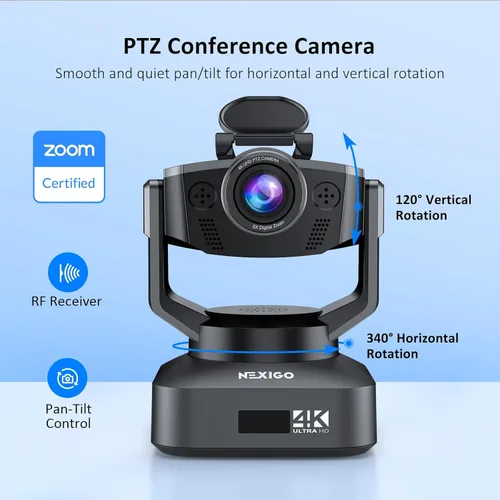 Vista 3 de Cámara PTZ NexiGo 20X Zoom Óptico con Salidas PoE HDMI/3G-SDI/USB/LAN de Transmisión IP, Seguimiento Automático AI para Videoconferencia