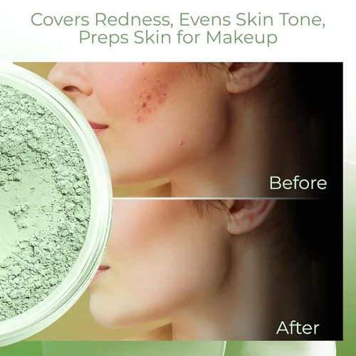 Vista 5 de Kit de 5 piezas con cepillo facial (BEIGE) Mineral Maquillaje Set Full Size Powder Bare Skin Matte Foundation