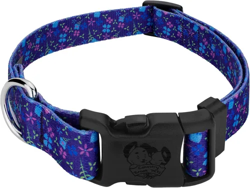 Country Brook Petz - Collar para perro de lujo Blueberry Fields, fabricado en los Estados Unidos, colección floral con 8 diseños encantadores (1/2