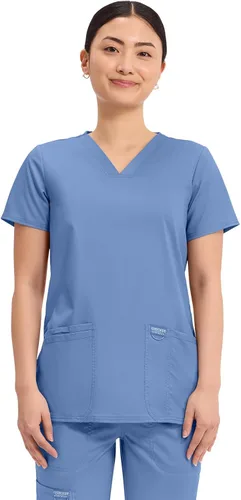 Vista 12 de Workwear Revolution Mujeres Scrubs Top V-cuello WW620 Negro