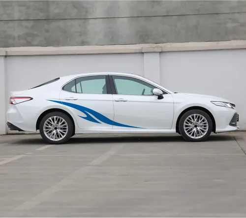 Vista 3 de Bilisin Calcomanías gráficas de rayas laterales para automóvil, deportes y carreras, BI001, vinilo universal, calcomanías de rayas modificadas