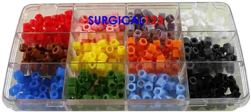 Vista 2 de Kit de 240 bandas de color de silicona para identificación de instrumentos autoclavable 450°F Medixplus