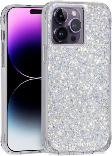 Vista 13 de Case-Mate Funda para iPhone 14 Pro Max, gemas florales, con protección contra caídas de 10 pies y carga inalámbrica, funda de diamantes de imitación