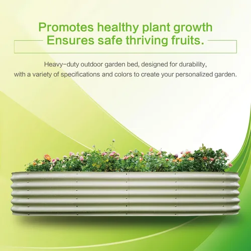 Vista 83 de GARDMAX 2x2x1FT Galvanized Round Raised Garden Bed Kit, Metal Planter Boxes Outdoor with Easy Assembly, Large Garden Bed for Vegetables, Fruits