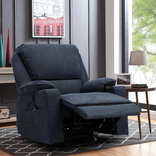 Vista 34 de KIGOTY Juego de 2 muebles de sala de estar, el juego de sofá reclinable incluye sofá reclinable reclinable y silla reclinable de masaje, juego