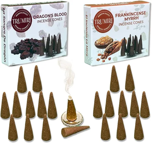 Vista 10 de TRUMIRI Conos de Incienso - Paquete Combo de 20 Conos de Incienso - 10 Cedro + 10 Pino - Conos de Incienso - Conos de Incienso Perfumados - Aromas