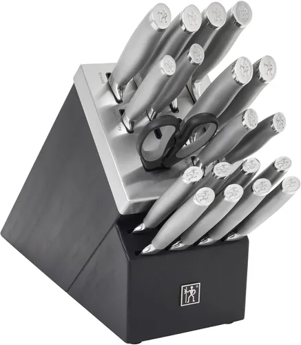 Vista 4 de HENCKELS Modernist - Juego de 20 cuchillos autoafilables con bloque, cuchillo de chef, cuchillo para pelar, cuchillo multiusos, cuchillo de pan