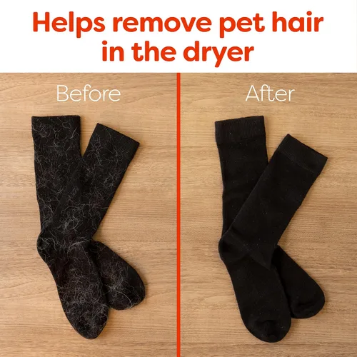 Vista 3 de Hojas para secadora de pelo de mascotas y pelusa Bounce Mega con 3X contra pelo de mascotas, sin fragancia, 130 piezas