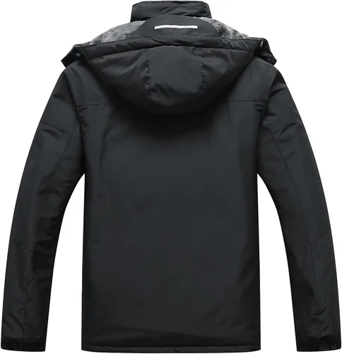 Vista 2 de Chaqueta de esquí impermeable con capucha para hombre, abrigo cálido de nieve para el invierno