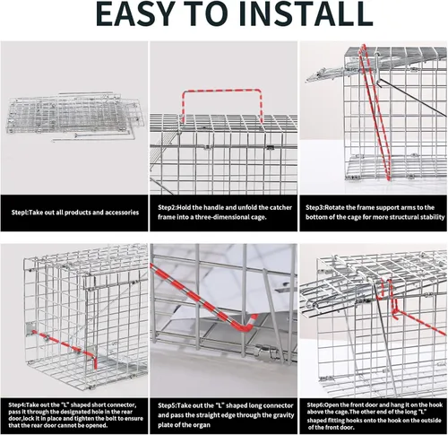 Vista 5 de Trampa de ardilla humana de 17 pulgadas, trampa plegable para animales pequeños, fácil de atrapar y liberar