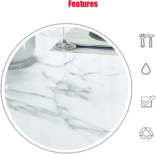 Vista 6 de WFF - Mesa de centro de mármol para sala de estar, marco de metal, resistente y duradera, tamaño opcional (tamaño 15.7 in, 15.7 in, 15.7 in, 19.7 in)