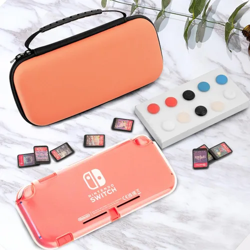 Vista 6 de FANPL Switch Lite Accessories Bundle -Carrying Case for Nintendo Switch Lite ,with 1 Clear Protector Case, 1 Screen Protector and 10 Thumb Grip