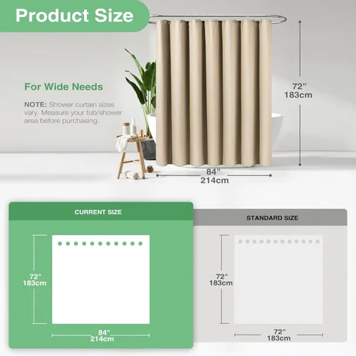 Vista 810 de Cortina de ducha de tela Dynamene verde oscuro - Cortinas de baño de tela de nido de abeja texturizadas resistentes, juego de cortinas de baño