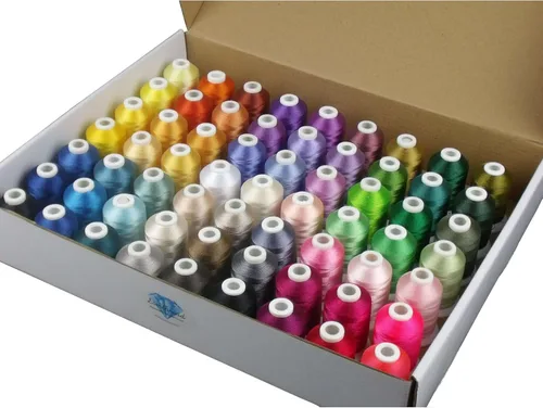 Hilo de poliester 120d/2 40 para máquina de bordado marca Brother, 63 colores, marca Slimthread