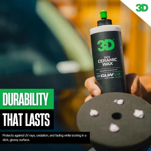 Vista 5 de 3D GLW Series - Cera de cerámica con infusión de SiO2 para el máximo brillo, protección hidrofóbica y fácil aplicación, brillo ultra suave