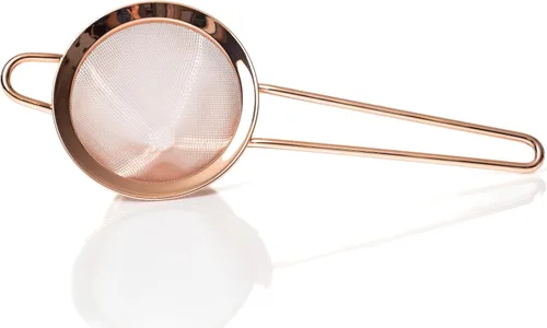 Vista 5 de Bull in China Fine Mesh Strainer with Handle - Antique Brass Finish Bar Hand Strainer Wire Mesh Cocktail Strainer Strainer for Bartending