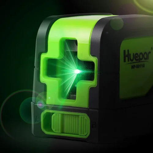 Vista 5 de Huepar Nivel láser de línea cruzada con trípode ligero, láser verde autonivelante láser de línea horizontal y vertical con visibilidad de 100 pies