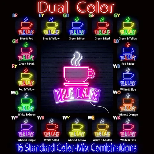 Vista 2 de ADVPRO Coffee – The Cafe Extra-Large Ultra-Bright LED Neon Sign - Blue & Red - st16s54-fn-j0026-br