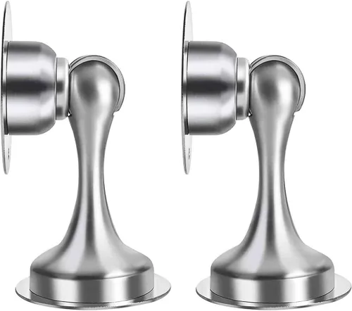 Vista 8 de Tope de puerta, tope de puerta magnético, cierre de puerta de acero inoxidable, cinta adhesiva de doble cara sin necesidad de taladrar. Mejor Negro