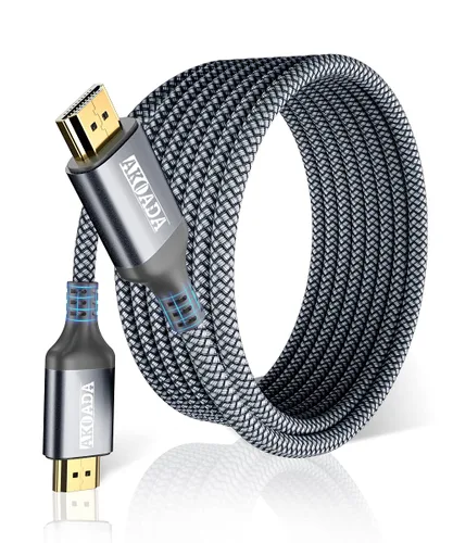 AkoaDa Cable HDMI 4K de 15 pies, cable de juegos de alta velocidad 2.0 de 18 Gbps 4K a 60 Hz HDR, 2K, ARC 3D compatible con PS5/4, TV UHD y