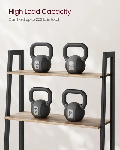 Vista 5 de VASAGLE - Estantería tipo escalera, estantería de 4 niveles, estante de almacenamiento, librero con marco de acero, para sala, oficina en casa