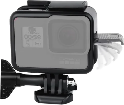 Vista 6 de Carcasa para GoPro Hero 7 6 5 Marco Cage Skeleton Compatible con Go Pro Hero7 Negro Plata Soporte Funda GP HB7 Blanco 7 Gopro6 Shell Cuadro Fit