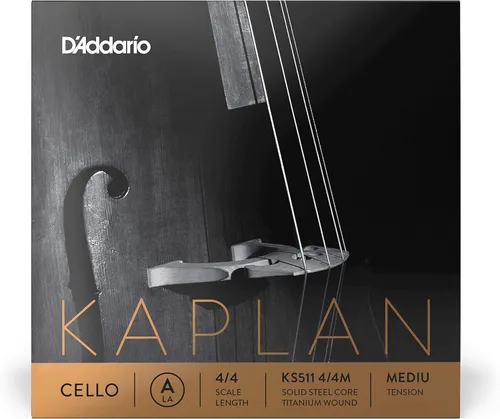 D'Addario Kaplan - Cuerda única para violonchelo A - KS511 4/4M - Cuerdas para violonchelo - Escala 4/4, tensión media