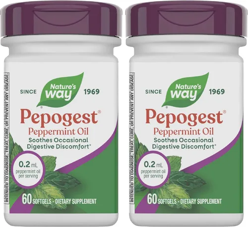 Vista 8 de Aceite de hierbabuena Nature's Way Pepogest con cubierta entérica, 60 cápsulas