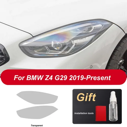 Vista 5 de JCAKES Adhesivo de TPU transparente para faros delanteros de coche, color negro, para BMW Z4 E89 2009-2016 G29 2019 2020-presente accesorios