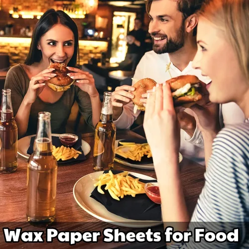 Vista 5 de Estune 240 piezas de hojas de papel deli de 7 x 7 pulgadas, papel de cera seco para sándwiches, resistente al aceite, forros para cesta