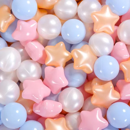 Vista 37 de Paquete de 100, 200, 500 pelotas para alberca de bolas, set de estrellas y redondas, sin BPA, sin ftalatos, no tóxico, a prueba de aplastamiento
