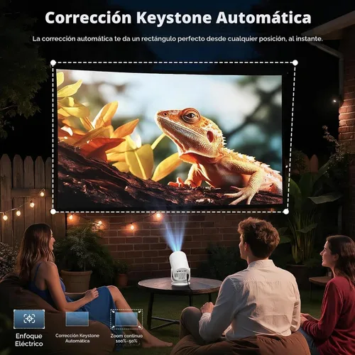 Vista 4 de Mini proyector con Android 12 y aplicaciones integradas, WiFi y Bluetooth color1