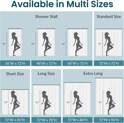 Vista 7 de Titanker Forro de cortina de ducha de plástico, 72 x 72 pulgadas, forro de ducha beige ligero de PEVA, cortinas de ducha para baño, forro de ducha