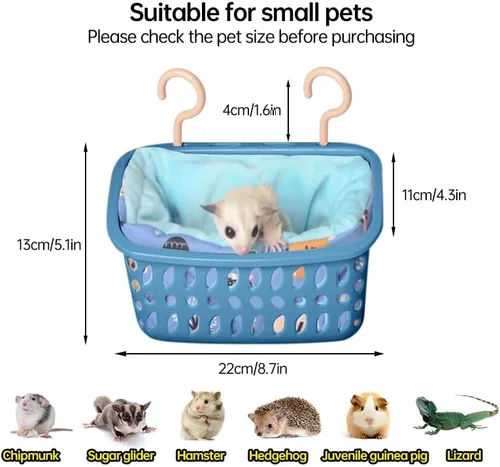 Vista 4 de LEFTSTARER Hamaca de rata para hámster o planeador de azúcar, ropa de cama cálida y suave, accesorios de juguetes para ratas, ardilla, erizo