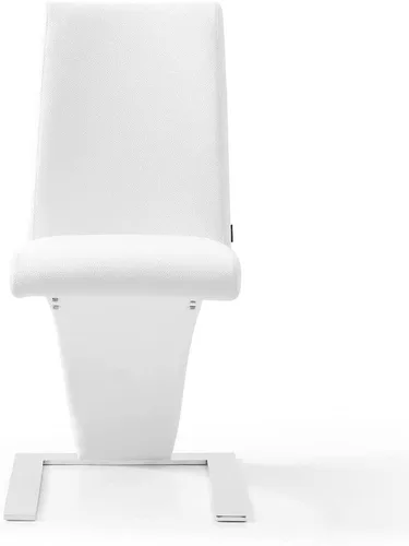 Vista 20 de ZURI Muebles Silla de comedor Mesa moderna en cuero sintético negro y acero inoxidable