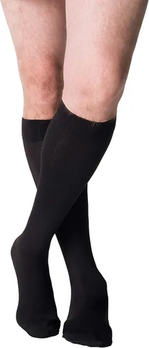 Vista 16 de SIGVARIS Calcetines altos de pantorrilla con punta cerrada de microfibra 820 para hombre 20-30mmHg, Negro