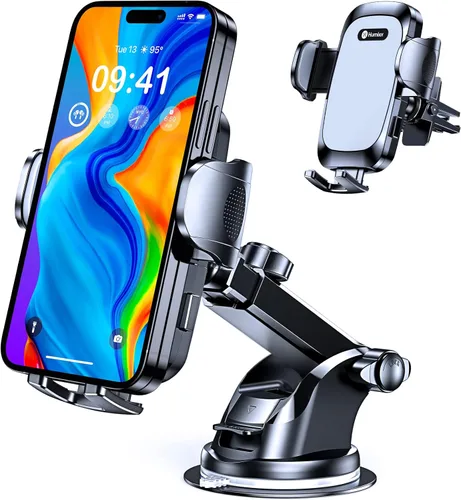 Soporte de teléfono con ventosa nano estable para automóvil, soporte universal para teléfono celular con succión manos libres para salpicadero del