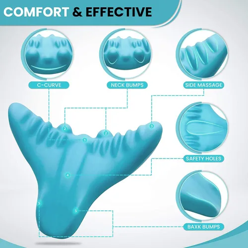 Almohada de masaje cervical para columna vertebral, relajante de cuello y hombros, almohada de masaje de cuello, alineación de columna cervical,