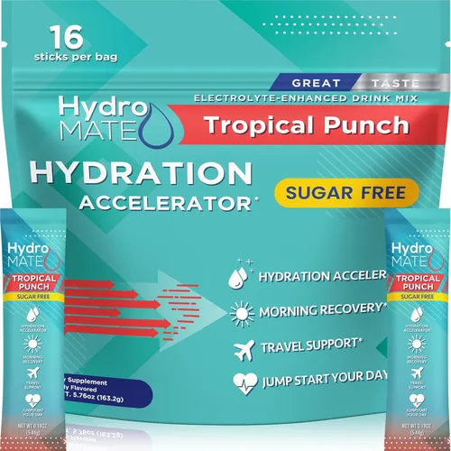 Vista 14 de Paquetes de hidratación sin azúcar en polvo de electrolitos Acai Berry HydroMATE 30 Sticks