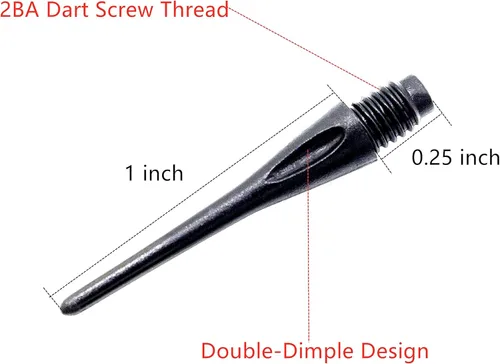 Vista 2 de Puntos de dardos de punta de plástico con rosca 2BA, paquete de 300 puntas de dardos suaves, accesorios de repuesto para dardos