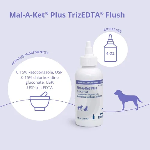 Vista 3 de Mal-A-Ket Plus TrizEDTA Flush para gatos y perros, 4 onzas