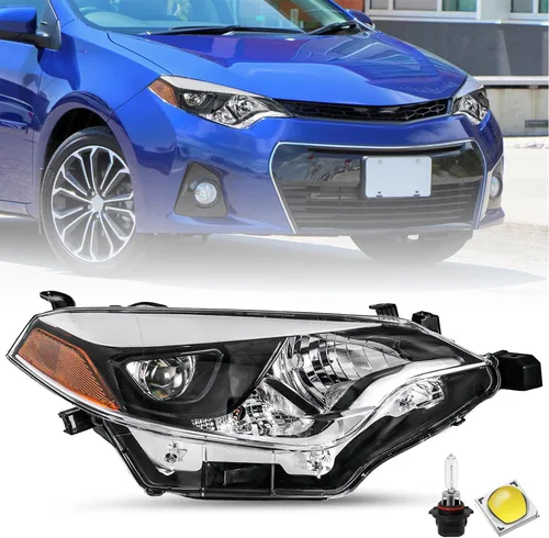 Vista 14 de SOCKIR Montaje de faros delanteros Compatible con 2014 2015 2016 Toyota Corolla Base/CE/C/LE Eco/LE/L/S Plus/S/Sedan de 4 puertas Proyector LED Faro