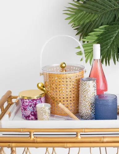 Vista 4 de Lilly Pulitzer Copa de Champán sin Tallo de 10 Oz, Vaso Pequeño de Acero Inoxidable con Tapa, Copa de Metal con Aislamiento de Doble Pared