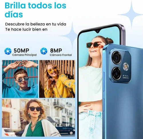 Vista 4 de Ulefone Note 16 Pro 2023 Teléfono celular desbloqueado, Android 13, Octa-core 12 GB + 128 GB, teléfonos de pantalla de 6.52 pulgadas Negro