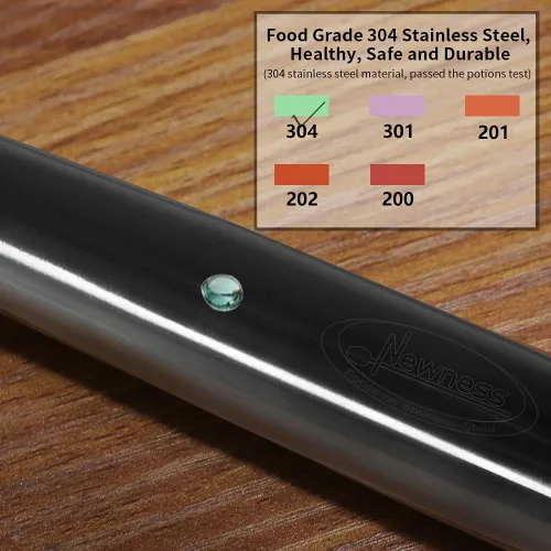 Vista 4 de Newness Cucharón de sopa, [Resistente al óxido, Resistente al calor, Formación integral] Cucharón de sopa duradero de acero inoxidable 304 con mango