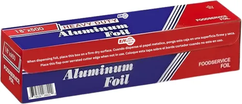 Vista 5 de Papel de aluminio resistente de 18 pulgadas x 500 pies, grado comercial para la industria de servicios de alimentos, papel aluminio plateado