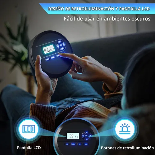 Vista 5 de DESOBRY Reproductor de CD portátil con altavoces y transmisor FM
