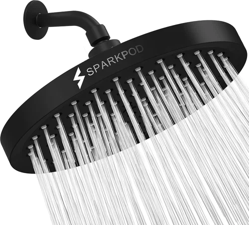 Vista 29 de SparkPod Cabezal de ducha – Lluvia de alta presión – Diseño de lujo de alta calidad – Reemplazo ajustable fácil de limpiar para tus cabezales