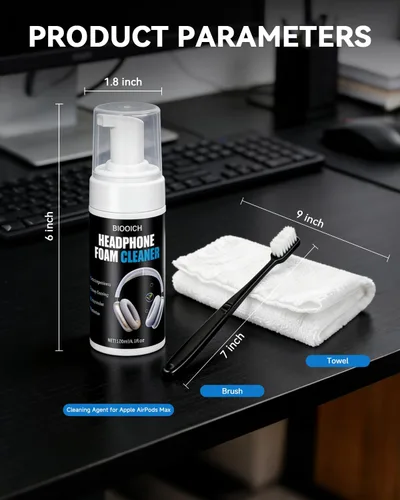 Vista 7 de Kit de limpieza para la diadema de Apple AirPods Max – Restaura la diadema y los auriculares con espuma de limpieza profunda, cepillo suave